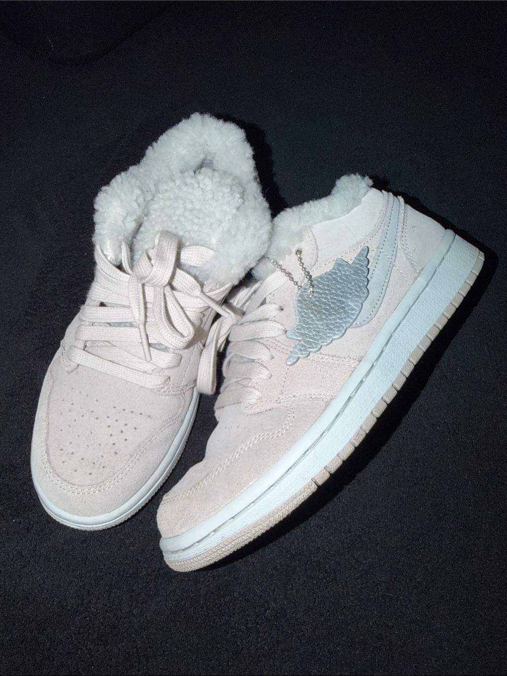 Nike Women's Suede Shearling-Lined Sneakers - Pale Pink
